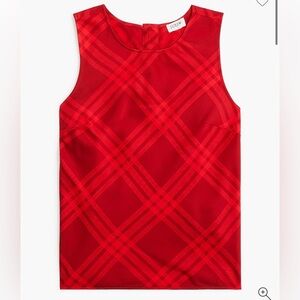 J. Crew Red Plaid Sleeveless Blouse